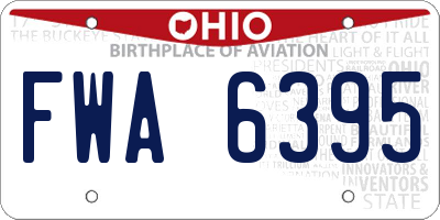 OH license plate FWA6395