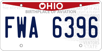 OH license plate FWA6396