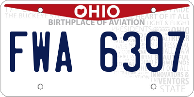 OH license plate FWA6397