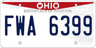 OH license plate FWA6399