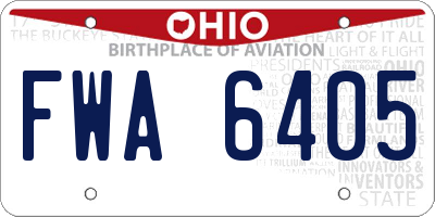 OH license plate FWA6405