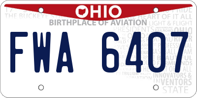 OH license plate FWA6407