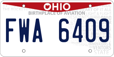 OH license plate FWA6409