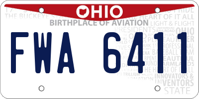 OH license plate FWA6411