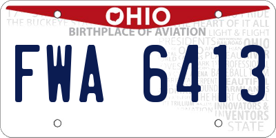 OH license plate FWA6413