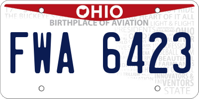 OH license plate FWA6423