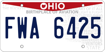 OH license plate FWA6425