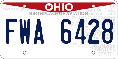 OH license plate FWA6428