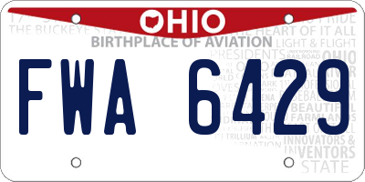 OH license plate FWA6429