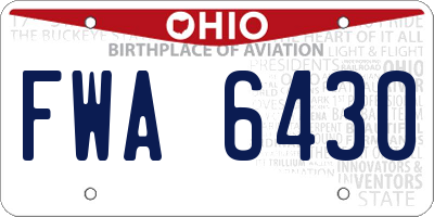 OH license plate FWA6430