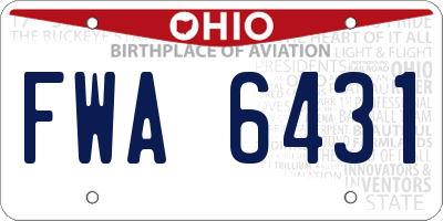 OH license plate FWA6431