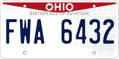 OH license plate FWA6432