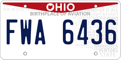 OH license plate FWA6436