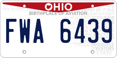 OH license plate FWA6439