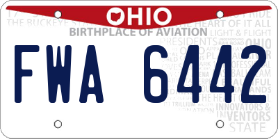 OH license plate FWA6442