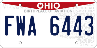 OH license plate FWA6443
