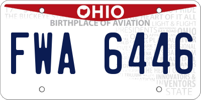 OH license plate FWA6446