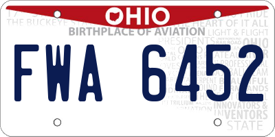 OH license plate FWA6452