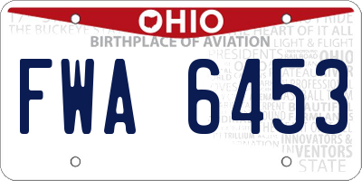 OH license plate FWA6453