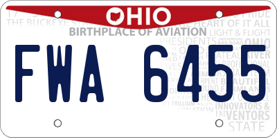 OH license plate FWA6455