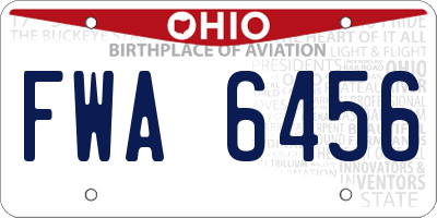 OH license plate FWA6456