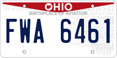 OH license plate FWA6461