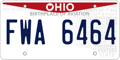 OH license plate FWA6464