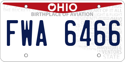 OH license plate FWA6466