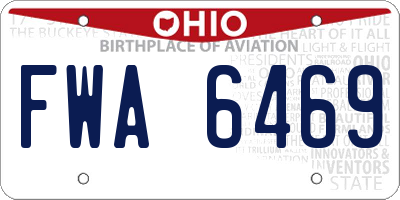 OH license plate FWA6469