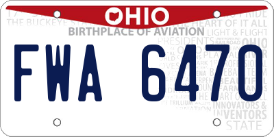 OH license plate FWA6470