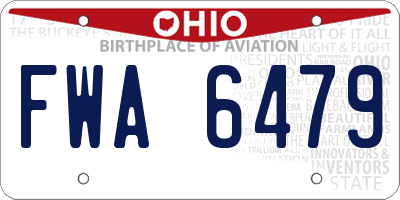 OH license plate FWA6479