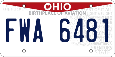 OH license plate FWA6481