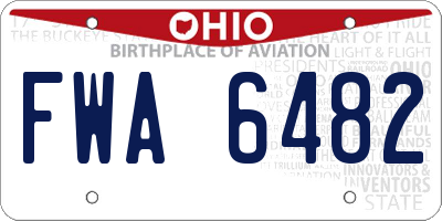 OH license plate FWA6482