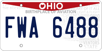 OH license plate FWA6488