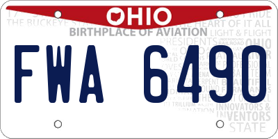 OH license plate FWA6490