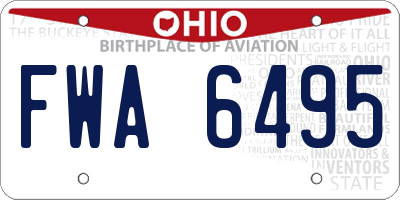 OH license plate FWA6495