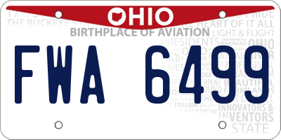 OH license plate FWA6499