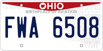 OH license plate FWA6508