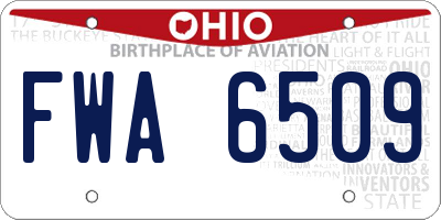 OH license plate FWA6509