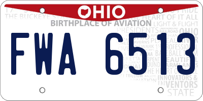 OH license plate FWA6513