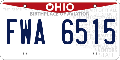 OH license plate FWA6515