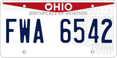 OH license plate FWA6542