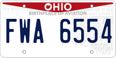 OH license plate FWA6554