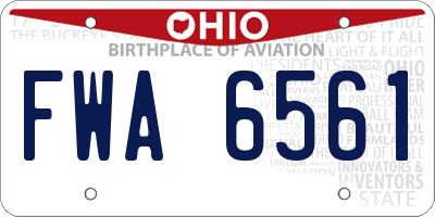 OH license plate FWA6561