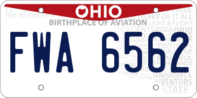 OH license plate FWA6562