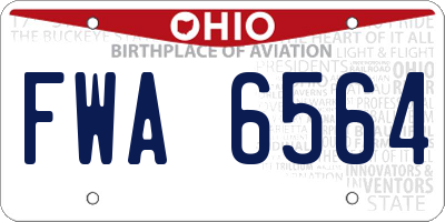 OH license plate FWA6564