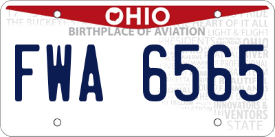 OH license plate FWA6565