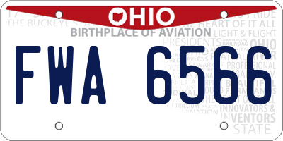 OH license plate FWA6566
