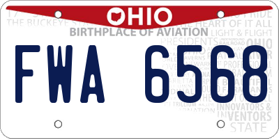 OH license plate FWA6568