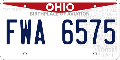 OH license plate FWA6575